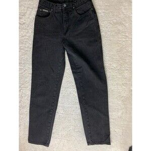 NY Jeans Size 8 Classic Petite Cotton Tapered Leg Black High Rise